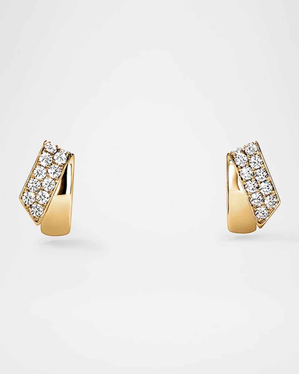 18K Yellow Gold Inside Out Diamond Flip Earrings